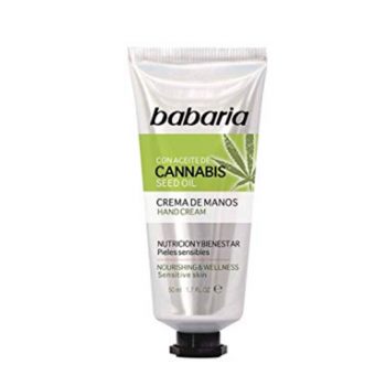 Crema de cannabis Babaria con beneficios manos