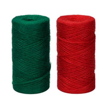 Cordel roja y verde 200 m de cáñamo fina natural para jardinería, agrupación, floristería