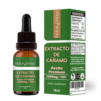 Extracto de cáñamo orgánico 1200Mg (12%) para estrés, dolor y ansiedad 10ml vegano & vegetariano