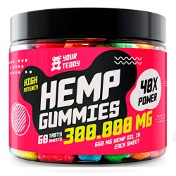 Gomitas de cáñamo para dolor, ansiedad, sueño, alivio del estrés – 300000 MG – Alta potencia – Extracto de cáñamo premium