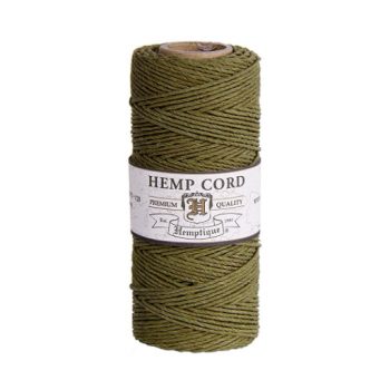 Hemptique Cordel de cañamo para jardinería, Color Verde 62.5 metros