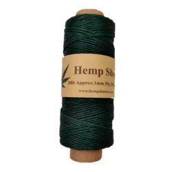 Ovillo de cáñamo color verde cazador 1mm-50g-205feet-62m marca Hemp Show