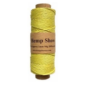 Ovillo de cordel de cáñamo amarillo 1mm-50g-205feet-62m