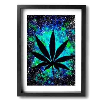 Pintura cañamo weed leaf wall art pintura impresión artwork enmarcada 30,5 x 40,8 cm